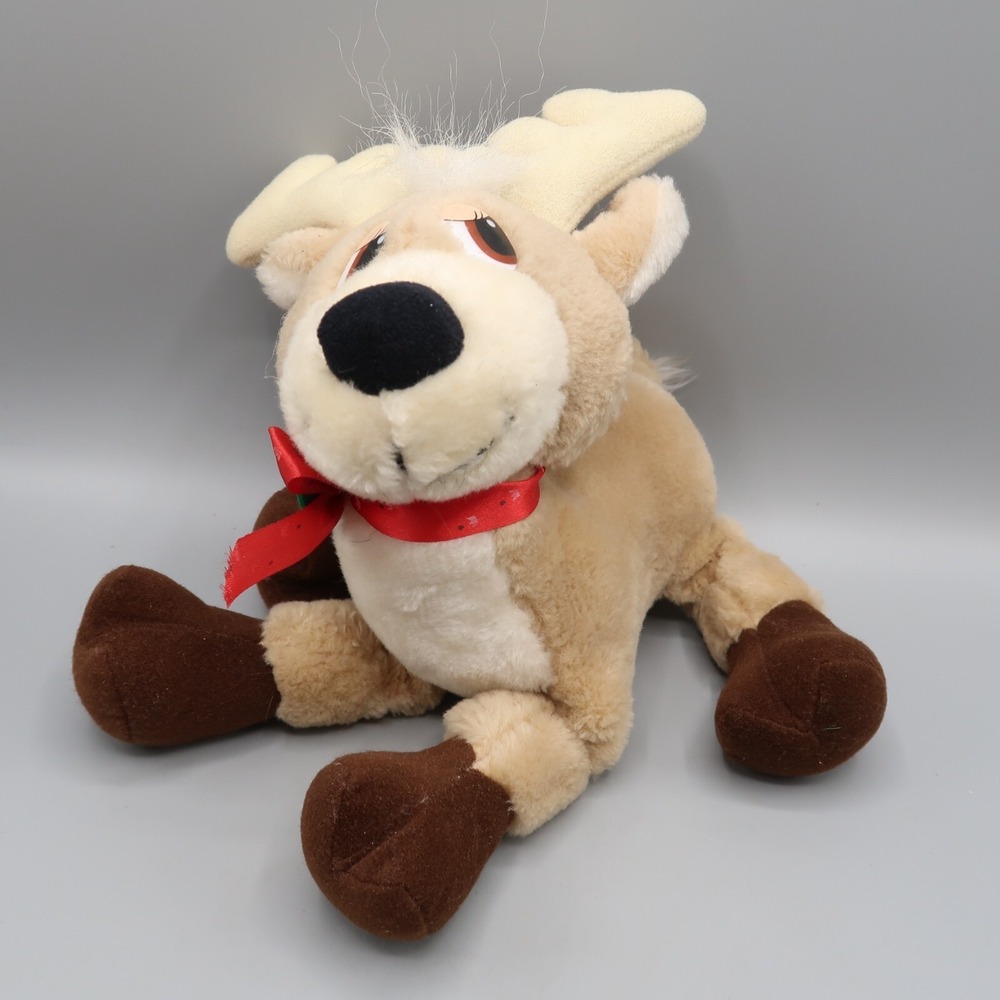 Vintage 10" Reindeer Plush Stuffed Animal Deer 1983 Wallace Berrie & Co Toy